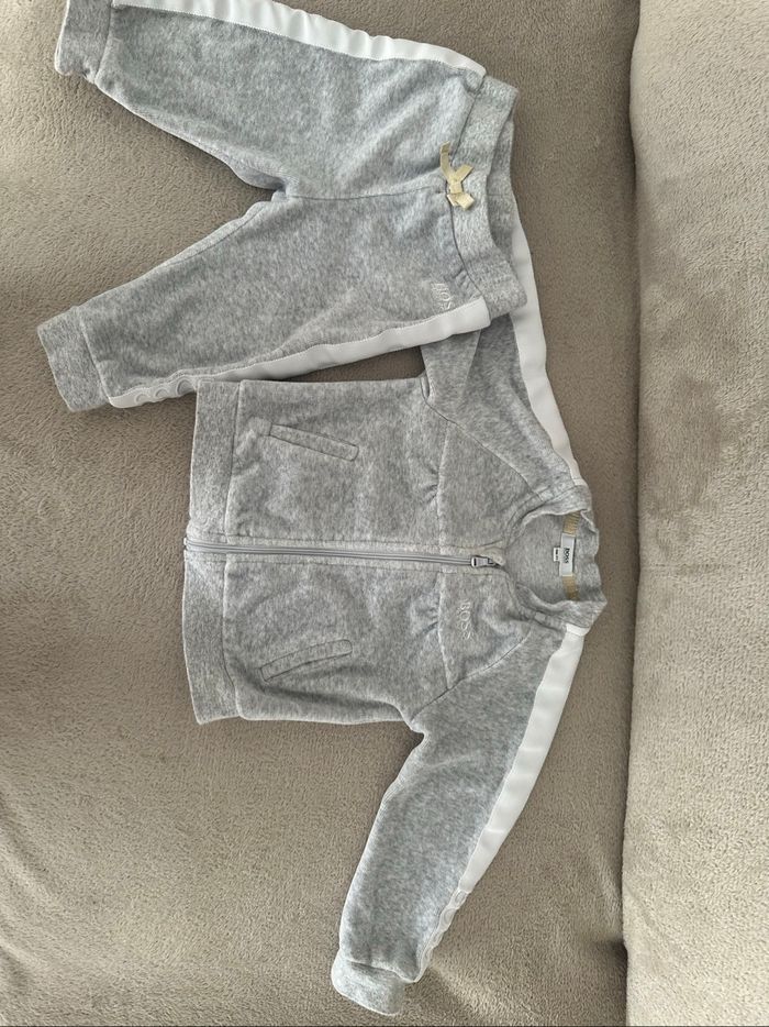 Survêtement peau de pêche gris boss mixte 9M