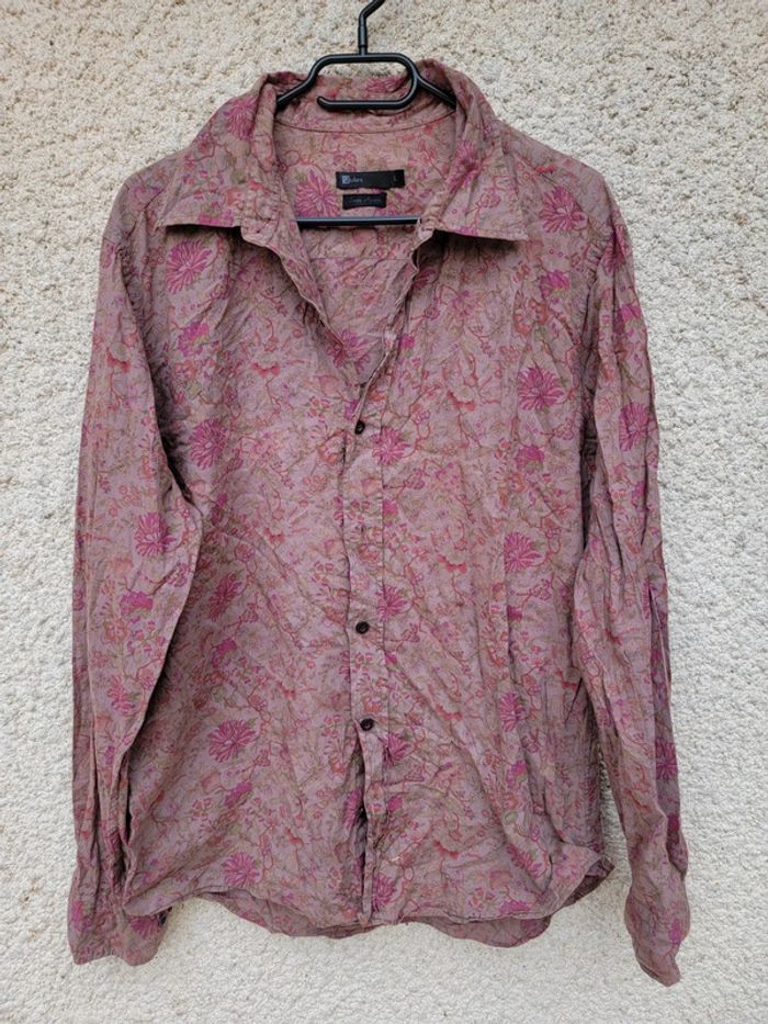 Chemise fleurie à motif Antoine tie and dye grunge vintage