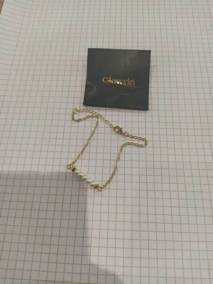 Bracelet doré perle blanc