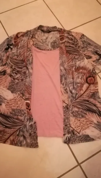 Veste imprimée rose XXL