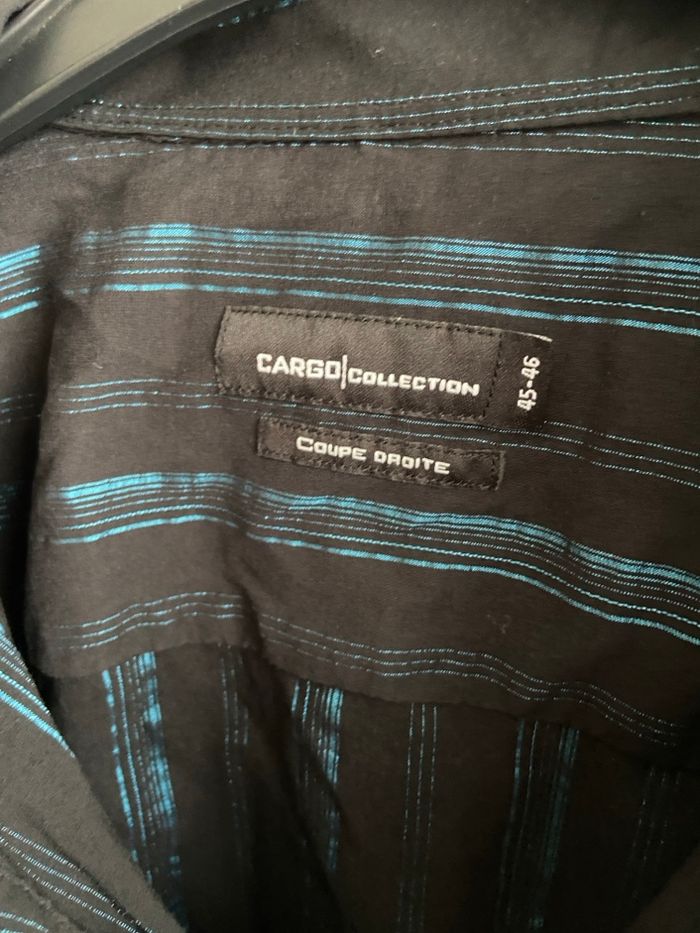 Chemise noir rayé turquoise - photo numéro 2