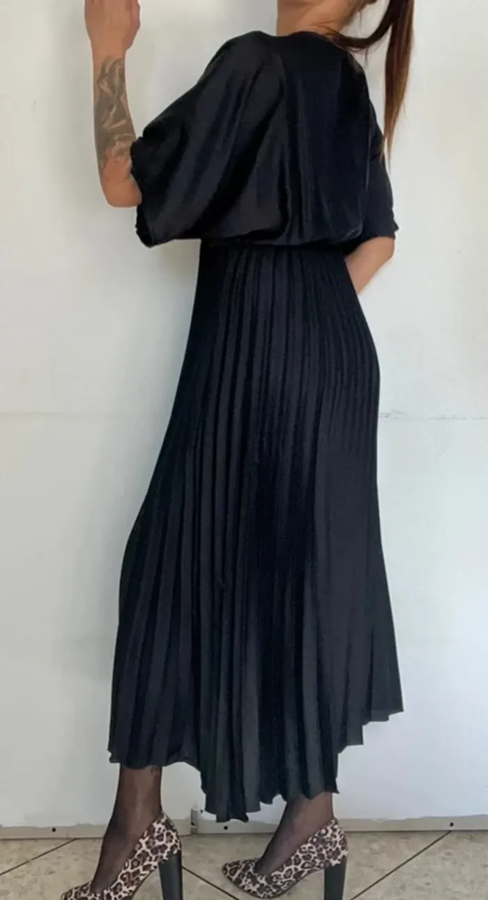Robe longue noire plissée taille 2 - senes - photo numéro 5