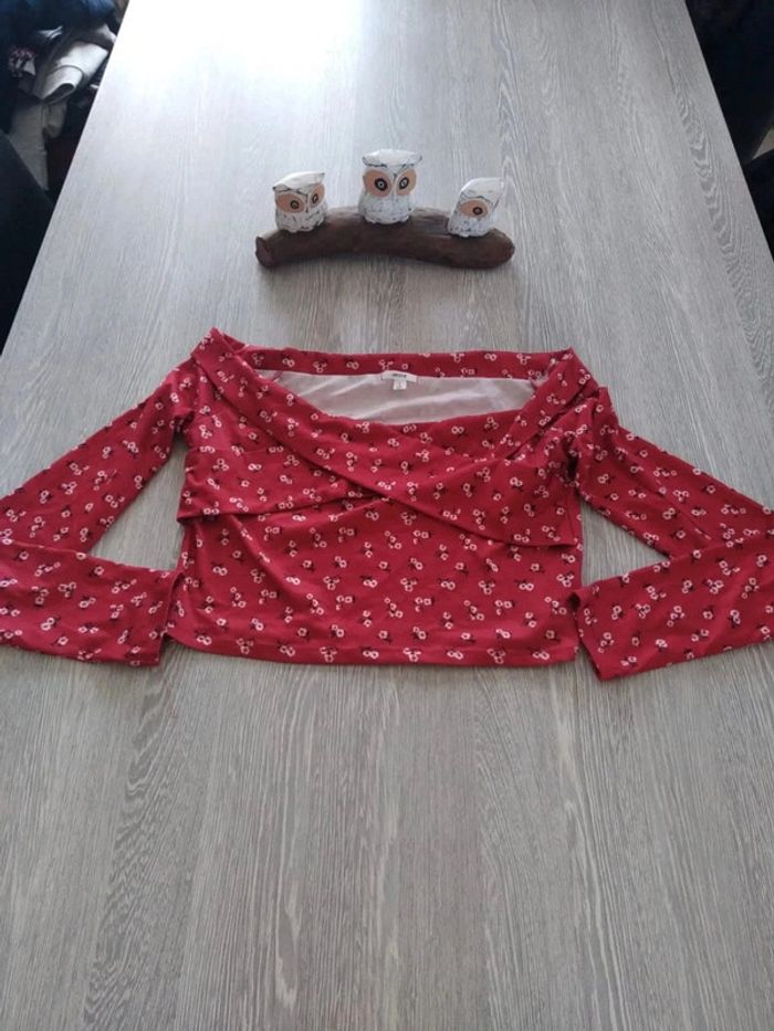 Croc top ardene manche longue rouge taille l - photo numéro 4