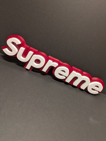 Création décorative inspirée du logo Supreme – Rouge & Blanc