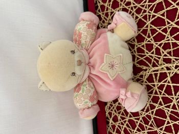 Doudou chat patapouf rose fleurs Lilirose KALOO