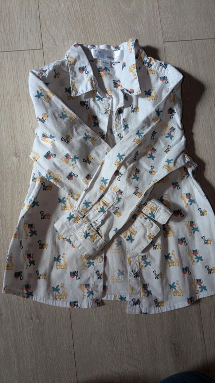 Chemise blanche à motifs girafes 23 mois - photo numéro 4