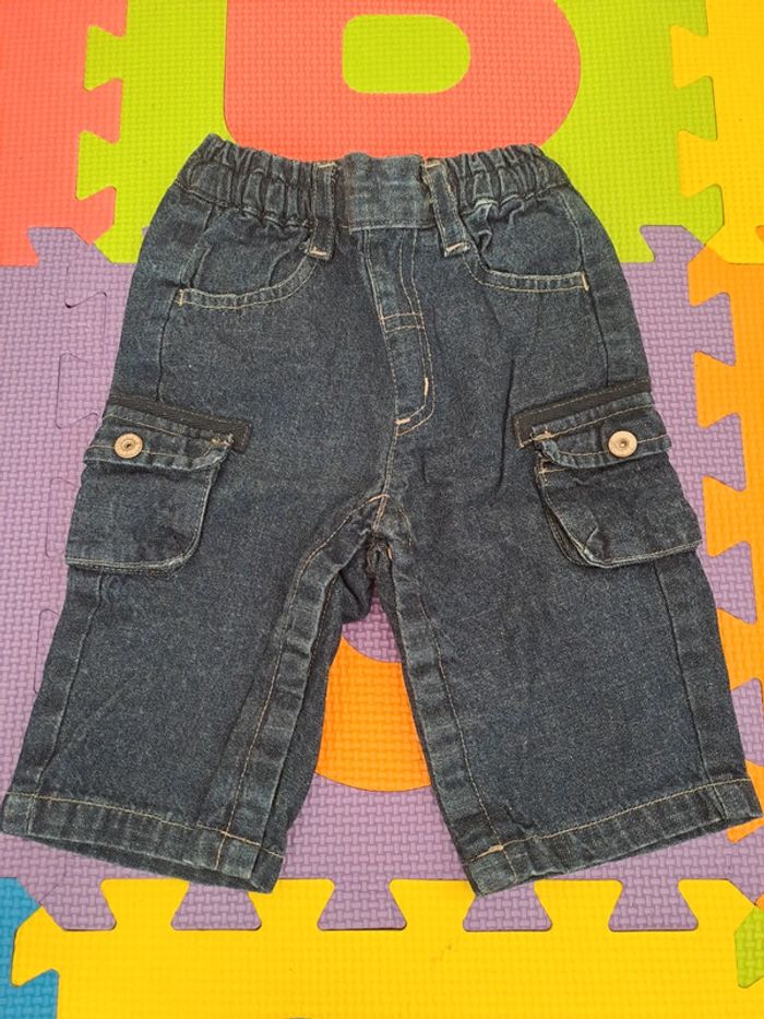 Ensemble bleu t-shirt manches courtes pantalon jean, kiabi, taille 3 mois (60 cm) - photo numéro 6