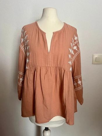 Blouse, chemisier corail, saumon taille L,  100% coton