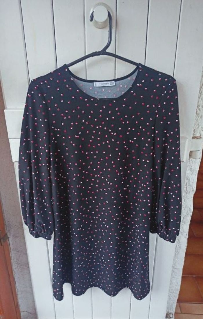 Robe noire à pois mango xs