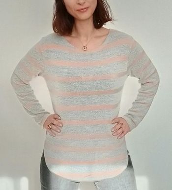Pull tunique rayé doux casual taille unique