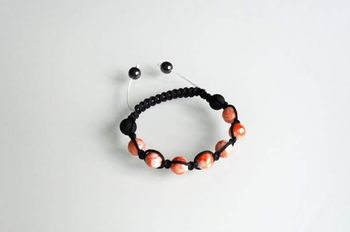 Bracelet shamballa noir et orange