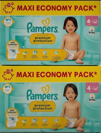 Lot de 2 cartons  de couches Pampers taille 4