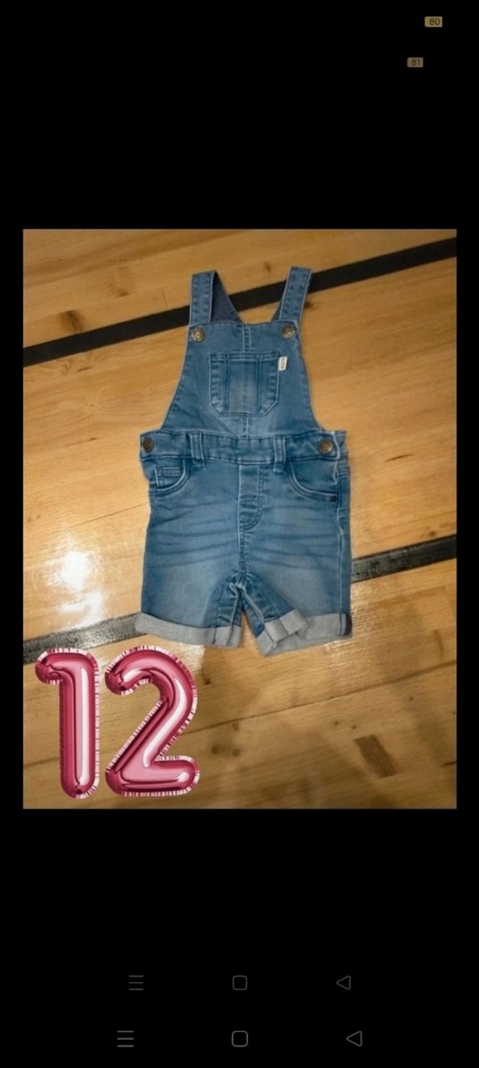 Salopette-short fille 12 mois