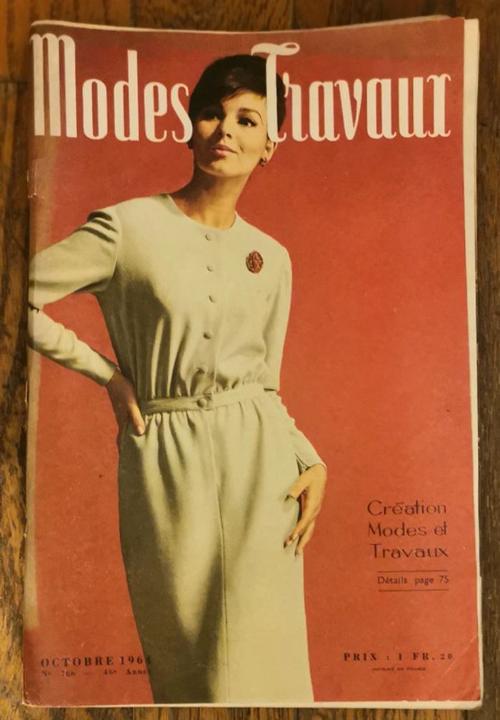 Rare complet magazine mode et travaux 1964 patrons et suppléments vintage