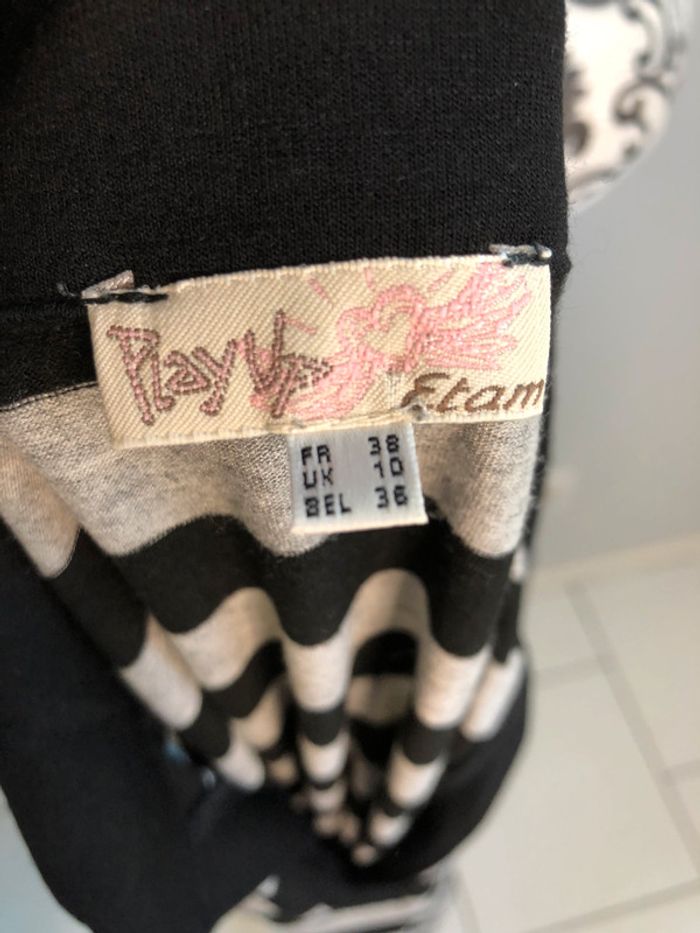 Teeshirt gris et noir rayé Etam taille 38 - photo numéro 5