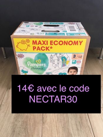 102 couches Pampers harmonie taille 3