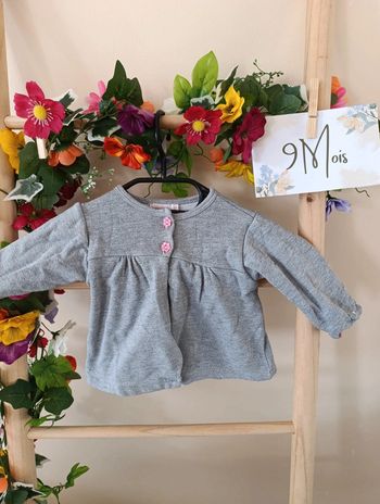Gilet gris 9mois fille