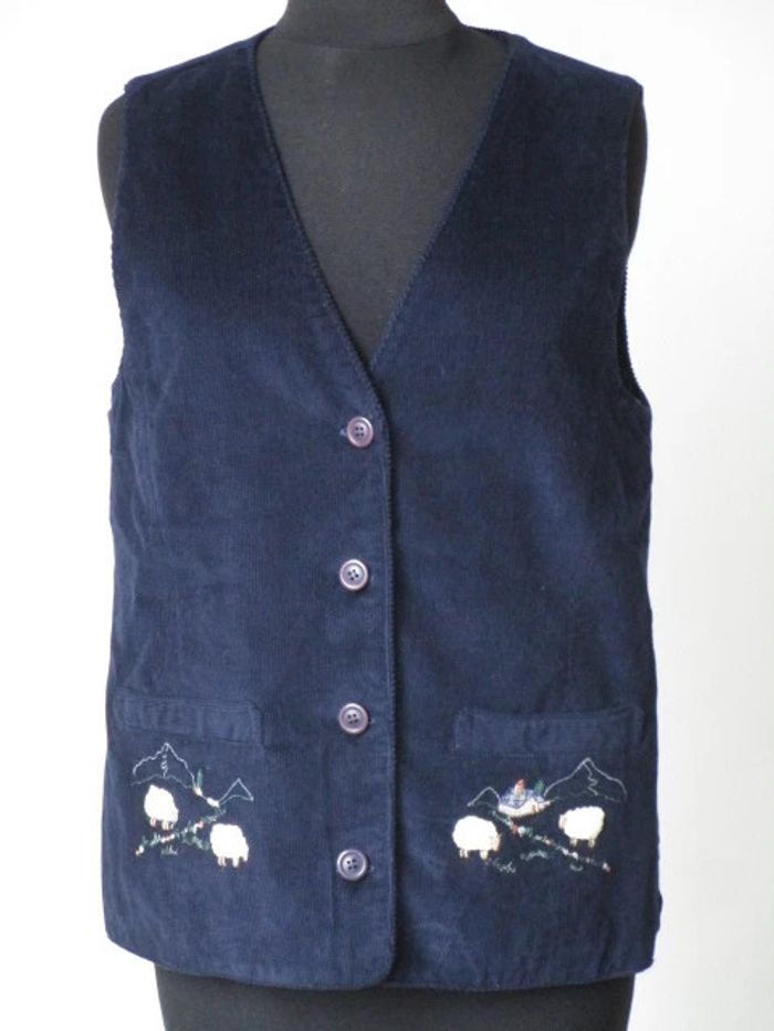 Gilet sm vintage marine 36/38 TBE - photo numéro 2