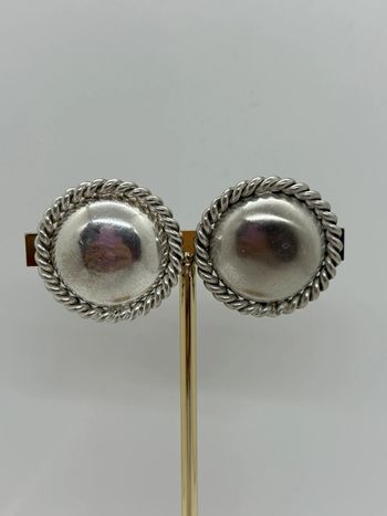 Boucles d’oreilles cabochon vintage argent