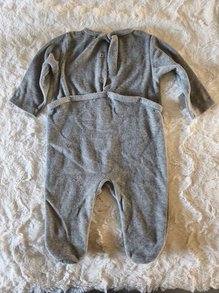 Pyjama velours gris Kimbaloo taille 6 mois - photo numéro 4
