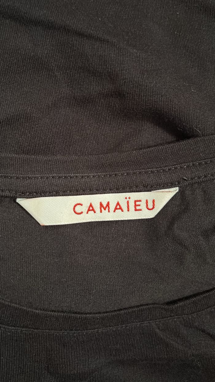 Tee shirt noir avec Strass Camaïeu T40 - photo numéro 4