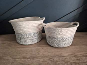 Lot de 2 panières en corde de coton
