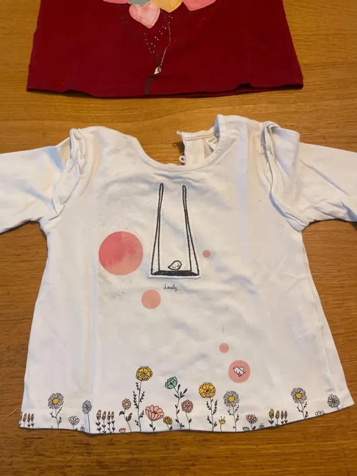2 tshirts manches longues fille 9-12 mois - photo numéro 4