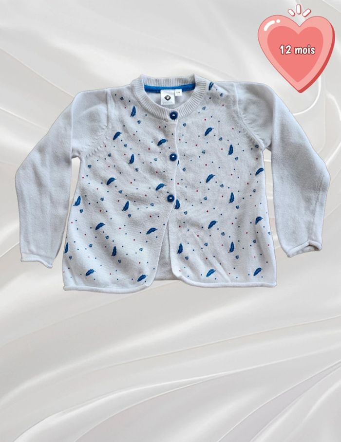 Gilet blanc fille 12 mois