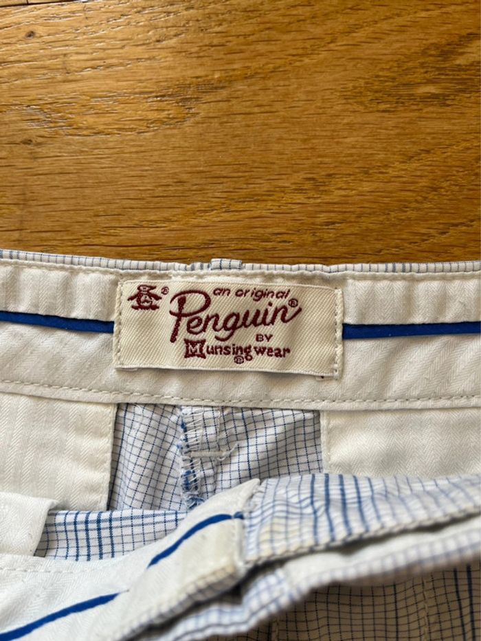 🩳 Short à carreaux blanc et bleu Penguin – Taille 32 🩳 - photo numéro 3