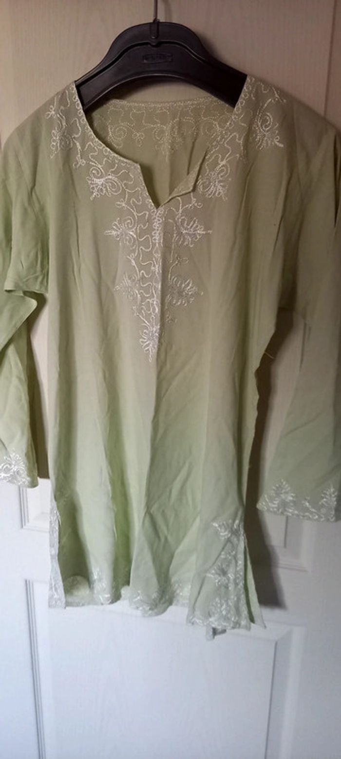 Tunique tunisienne vert pistache neuve
