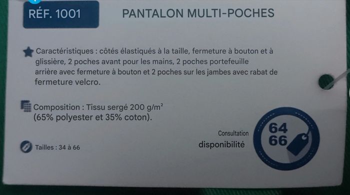 Pantalon de travail vert Multipoches Neuf Taille élastique 36-38 cm - photo numéro 13