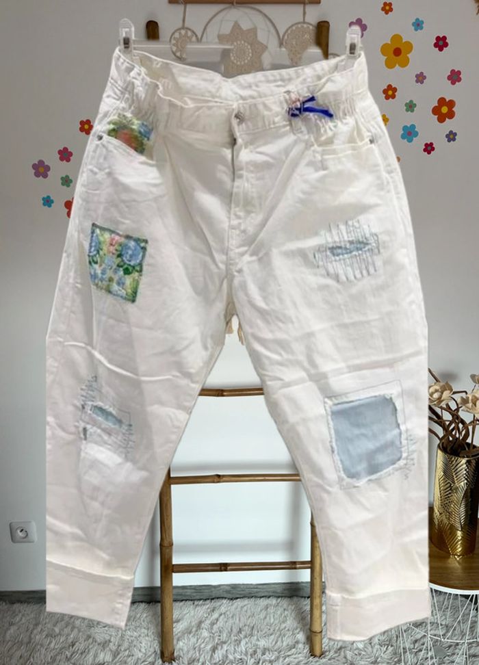 Jeans écru patch XL