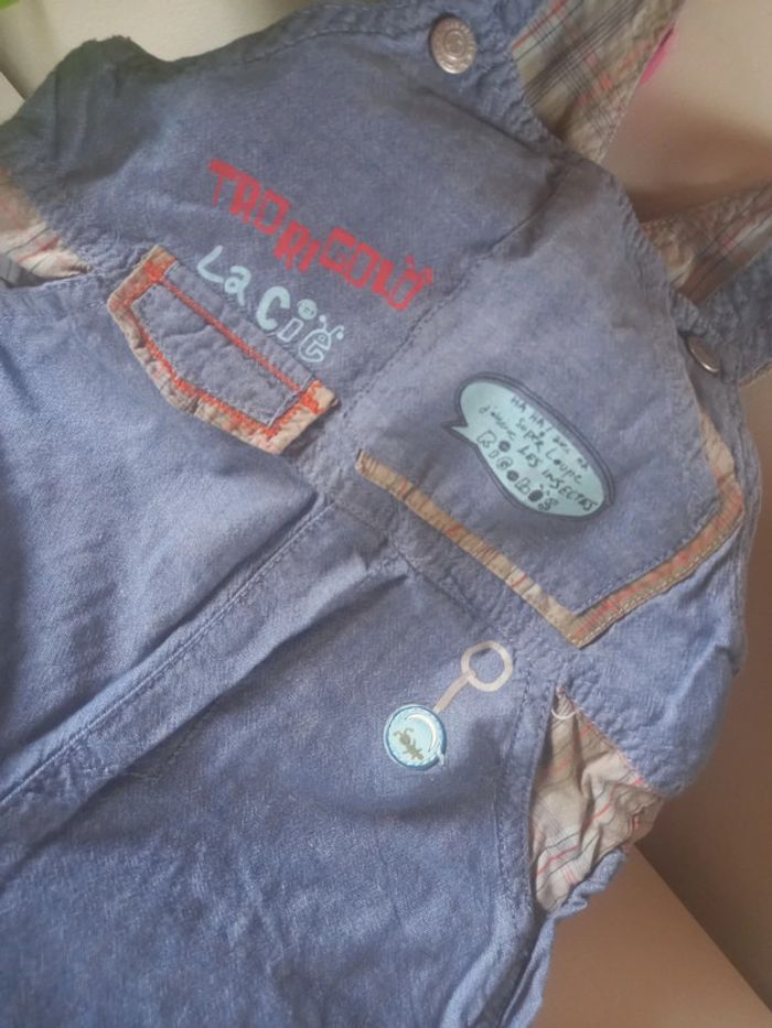 Salopette jeans + chemise assortie 24 mois - photo numéro 6