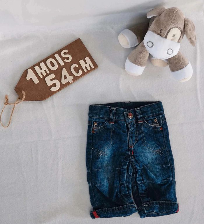 Ensemble  👣 haut et  bas  garçon, tee-shirt kimbaloo  et jean  tape  à l'œil,  1mois/54cm - photo numéro 9