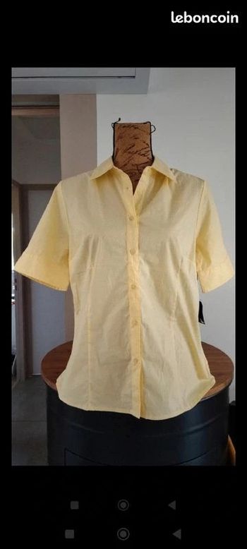 Chemise jaune taille m manches courtes tex