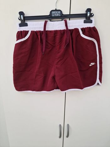 Short De Plage Rouge Bordeau Blanc