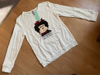 Beau pull léger blanc ML T. 14 ans fille neuf avec étiquette