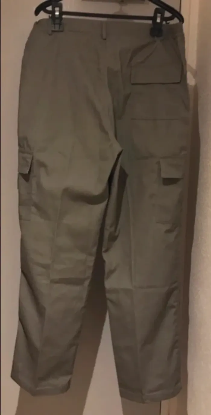 Pantalon linsong militaire kaki tissu taille L - photo numéro 4