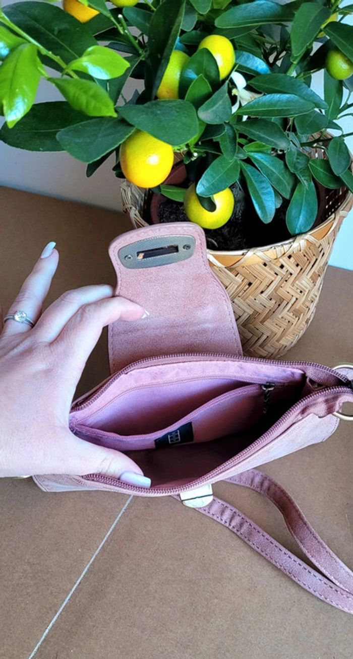 Sac à main rose poudrée tout neuf avec anse - photo numéro 5