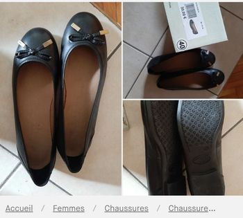 Ballerines femme noires 40 neuves