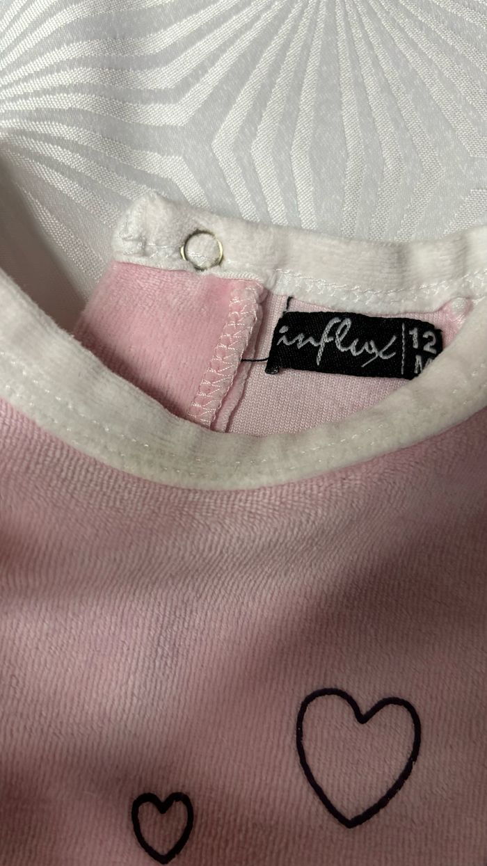 Pyjama velours 2 pièces fille 12 mois - photo numéro 3