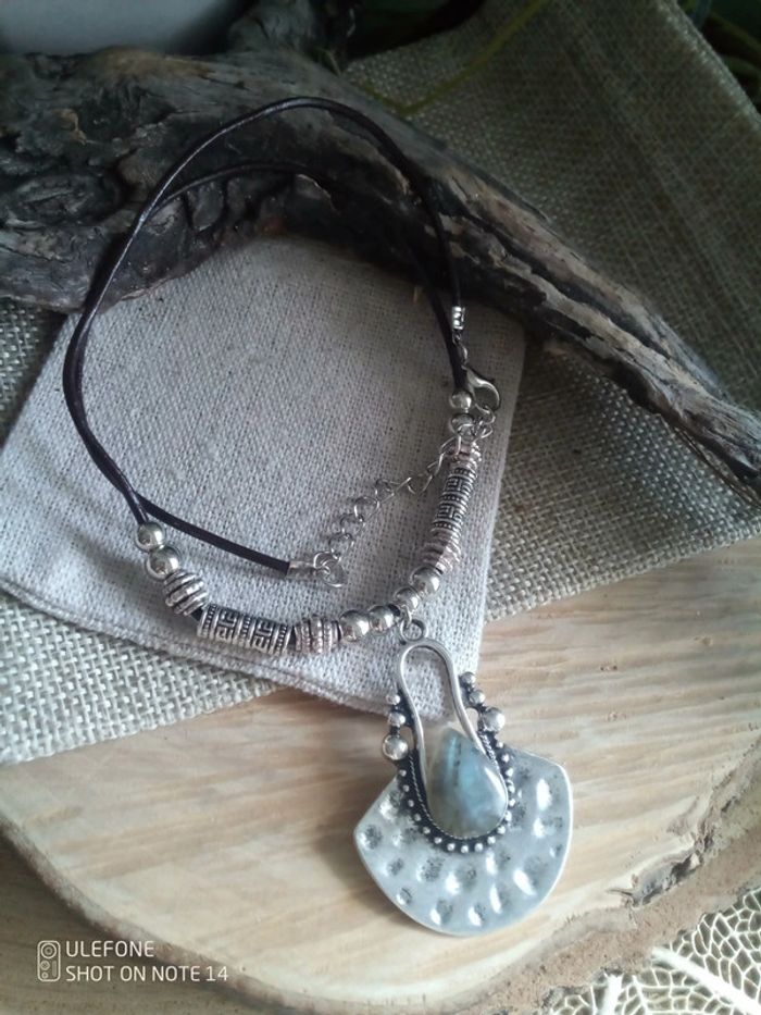 Collier pierre de labradorite naturelle - photo numéro 2