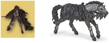 Papo-Lot de 2 Figurines - Collection Médiéval Fantastique Cheval Fantastique + Cavalier sans Visage