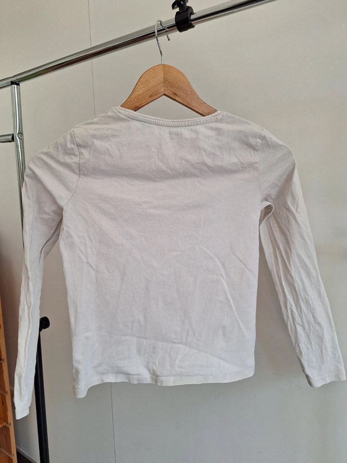 T-shirt manche longue blanc à motif enfant fille Kiabi 10 ans - photo numéro 2