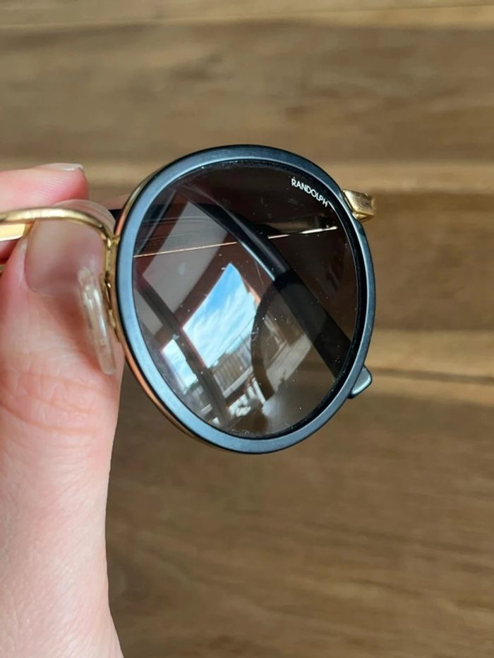 Lunettes de soleil rondes noires Randolph - photo numéro 8