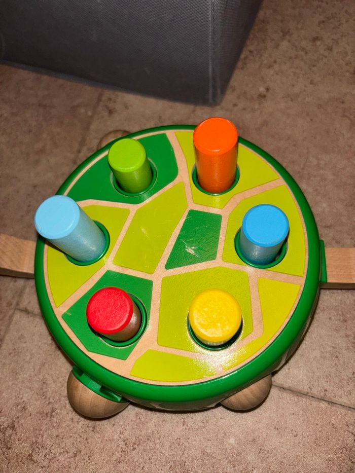 Jouet en bois à marteler tortue - photo numéro 4