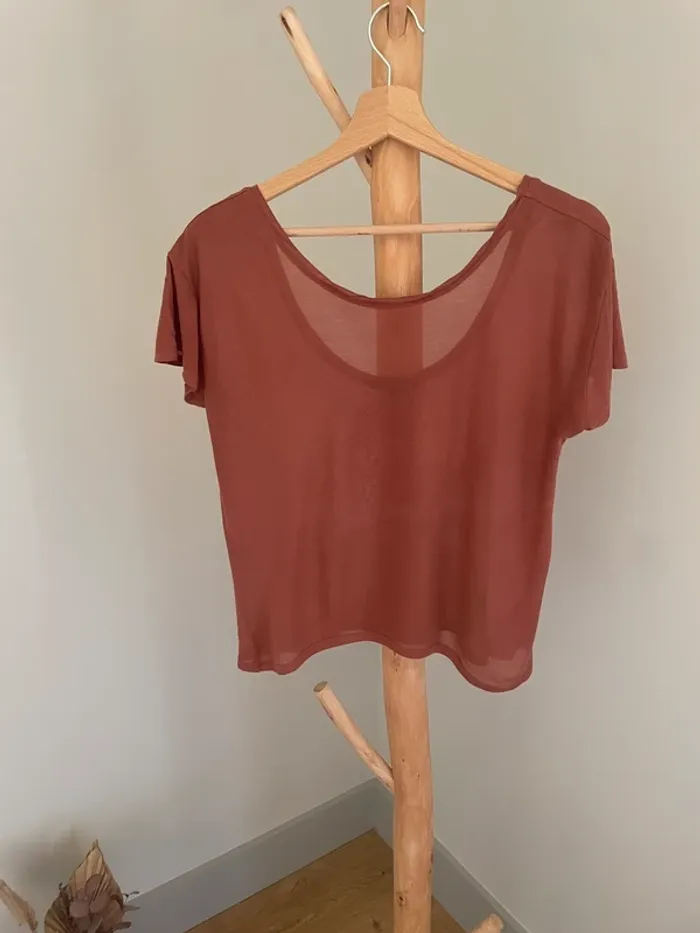 Tee-shirt court terracotta