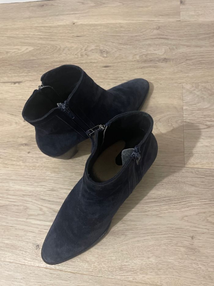 Bottines  cuir velours bleu taille 37