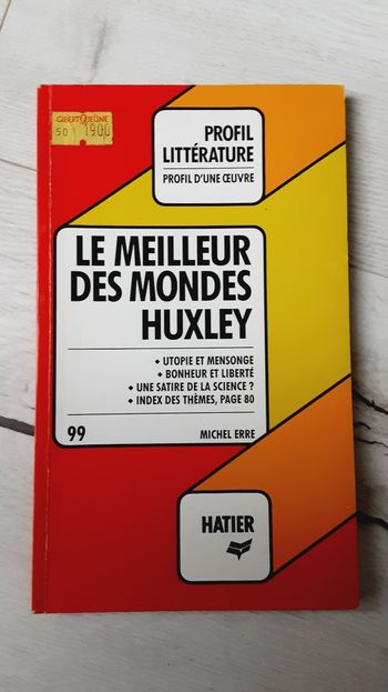 Livre profil littérature, Le meilleur des mondes, Huxley, Hatier