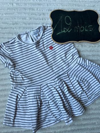 Robe manches courtes fagotino 9-12 mois